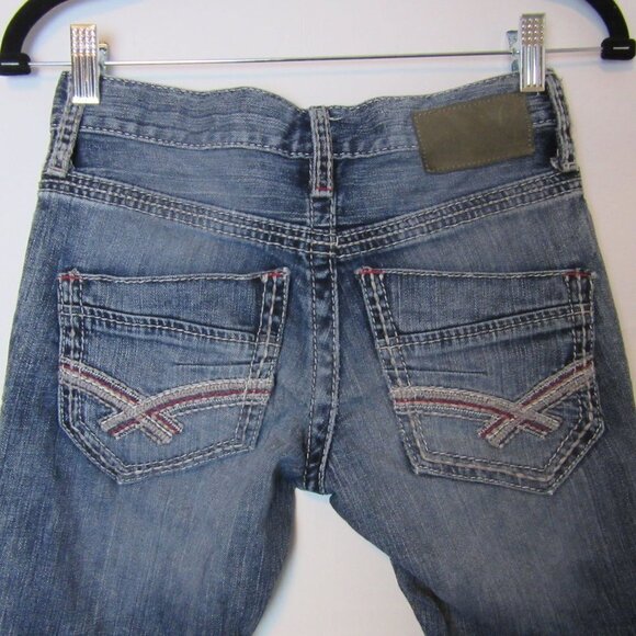 BKE Denim Jeans Aiden Distressed Bootcut Slim-fit Blue Grunge Women's 26 Short - Picture 5 of 7